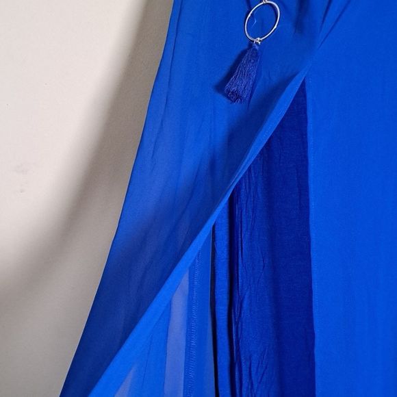 JM Collection Necklace Overlay Maxi Dress Small - Picture 8 of 11